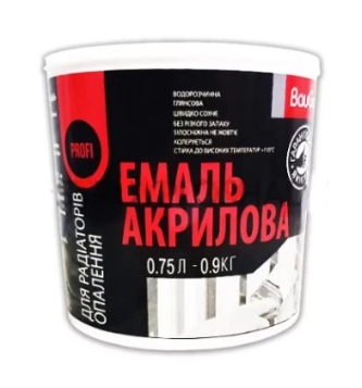 Емаль акрилова для радіаторів опалення ТМ "BauGold", 0,75л